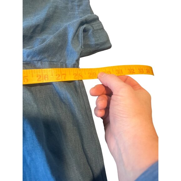 Go Softly Patio Womens Denim Shift Dress Blue Floral Embroidered Pockets 2XL - Picture 2 of 6